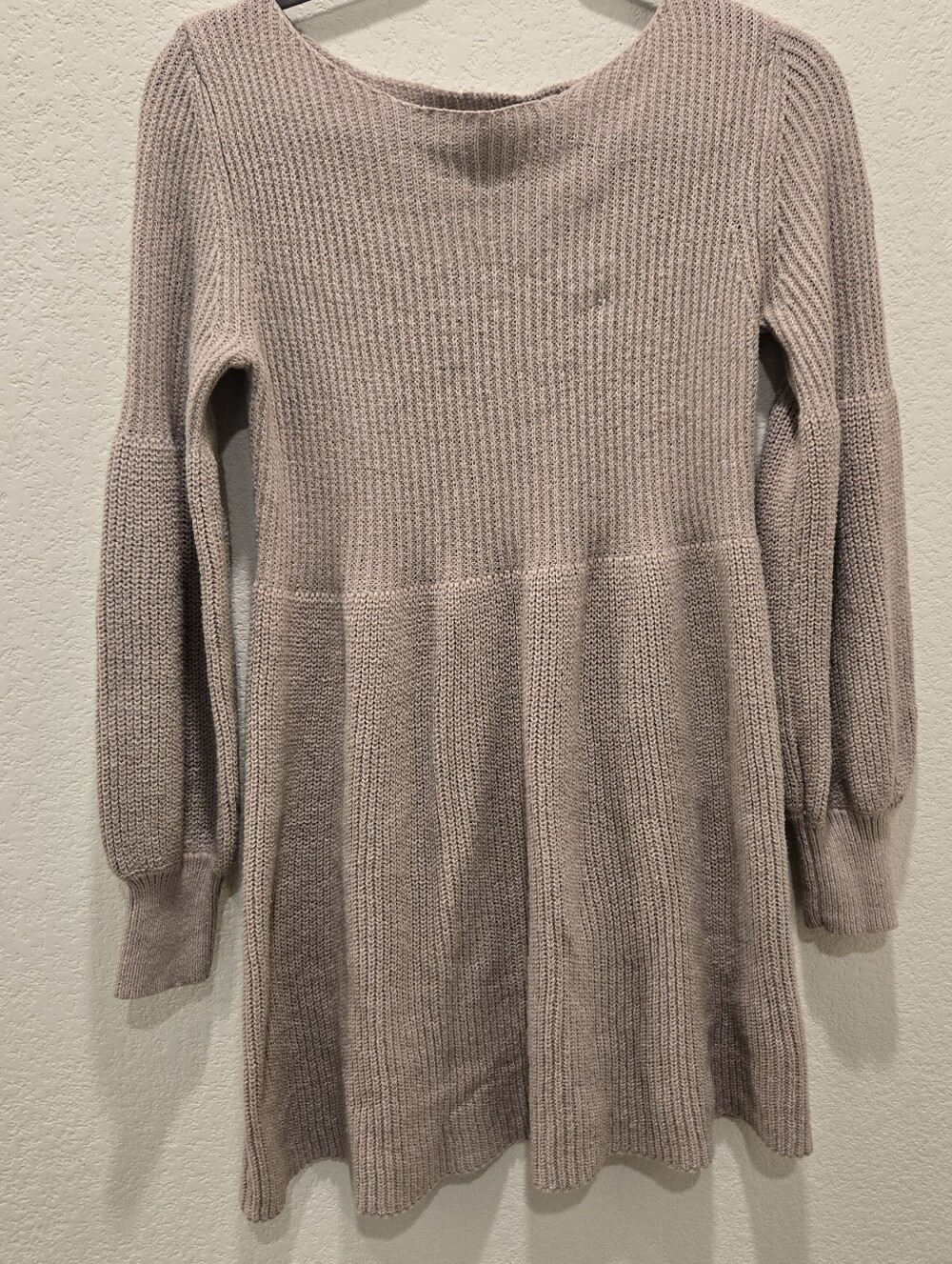 Women's Crew Neck Sweater Dress in Dusty Mauve